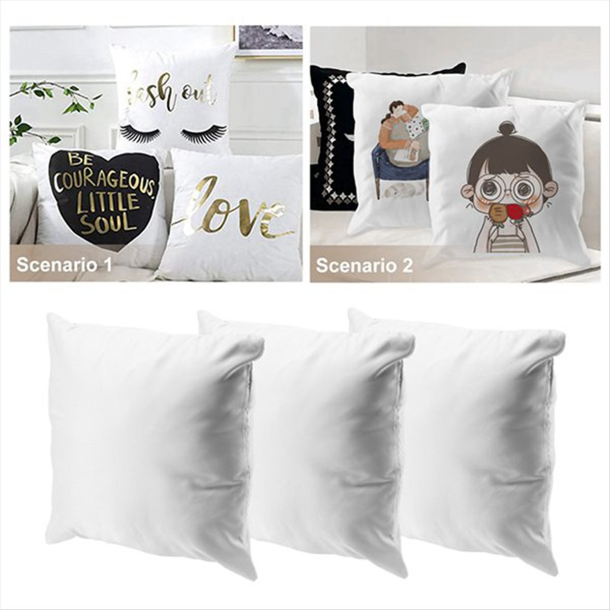 Pillow Cover Sublimation - N14R Lot de 8 housses de