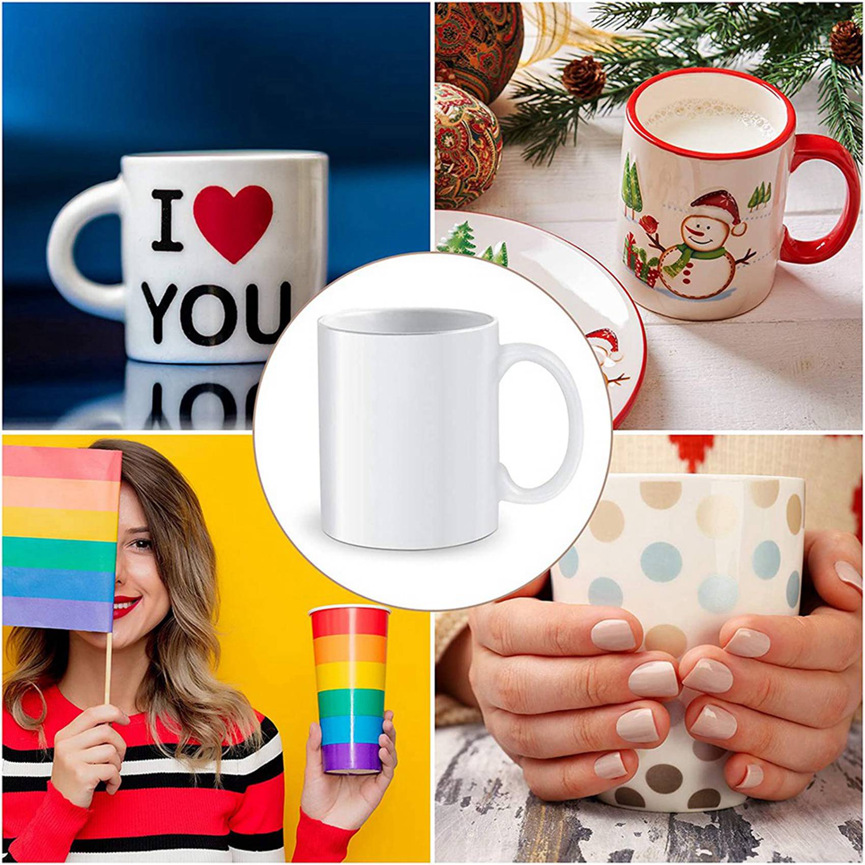 Sublimation Mug White - N09R-140Pcs Film d'enveloppe rétractable par Sublimation