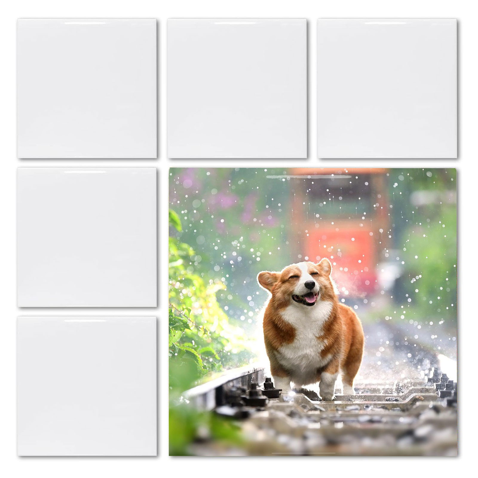 Ceramic Tile Blank - 20 pièces de carreaux carrés blancs