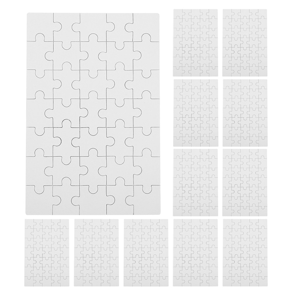 Puzzle Blank White - 12 pièces de puzzle vierges pour