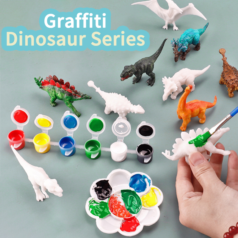 Puzzle Blank White - 6 pièces/8 pièces, jouets de dinosaure