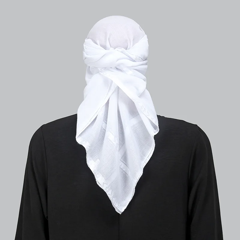 Bandana Blank White - Islam blanc carré écharpe hommes Shemagh