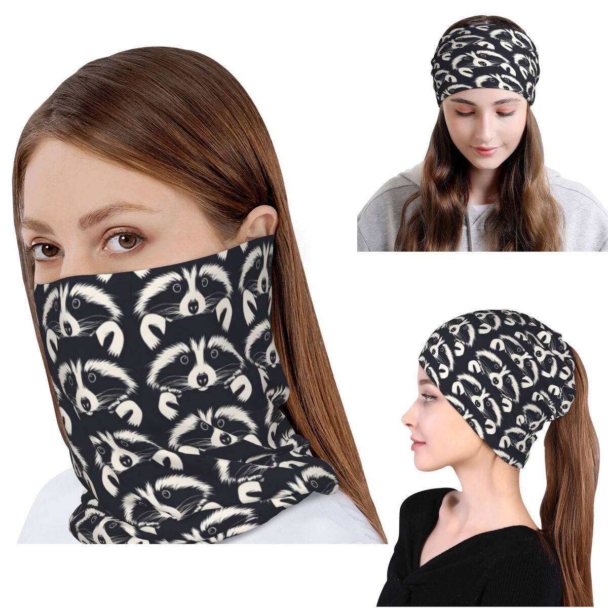 Bandana Blank White - Bandana à motif de visage de