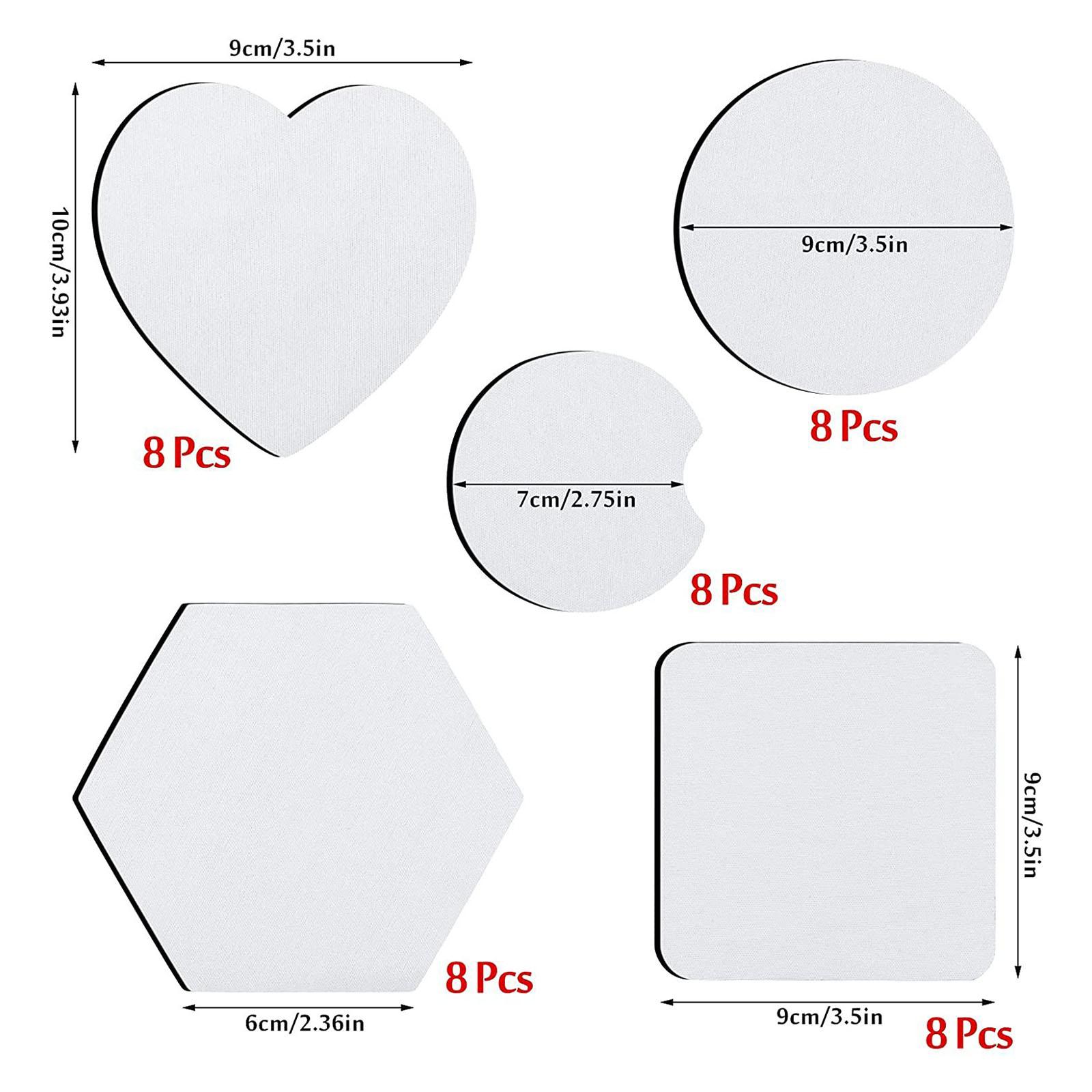 Coaster Sublimation Blank - 40 pièces de sous-verres vierges pour