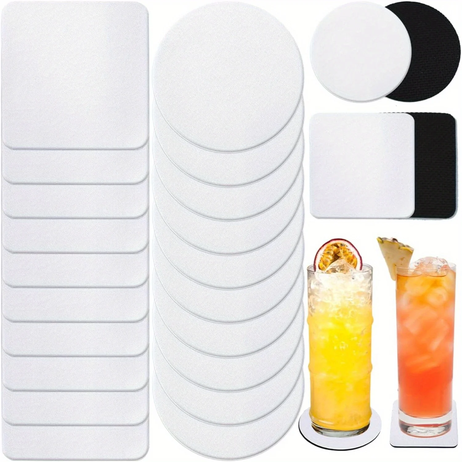 Coaster Sublimation Blank - 30/50 pièces dessous de verre vierges