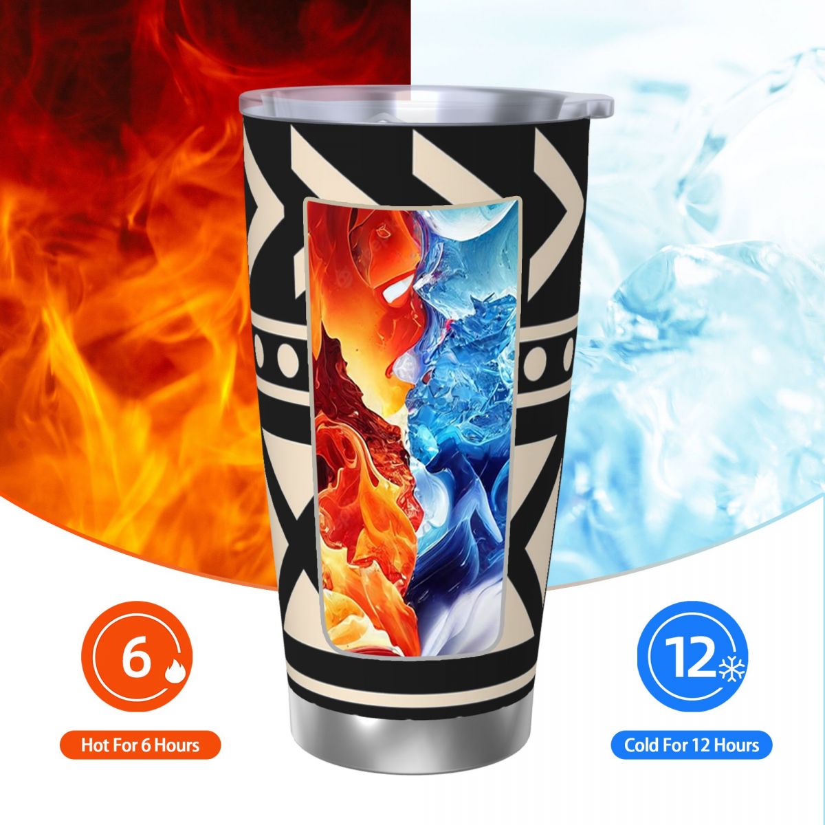 Tissu de boue africain noir et - Tumbler 20Oz White avis et prix