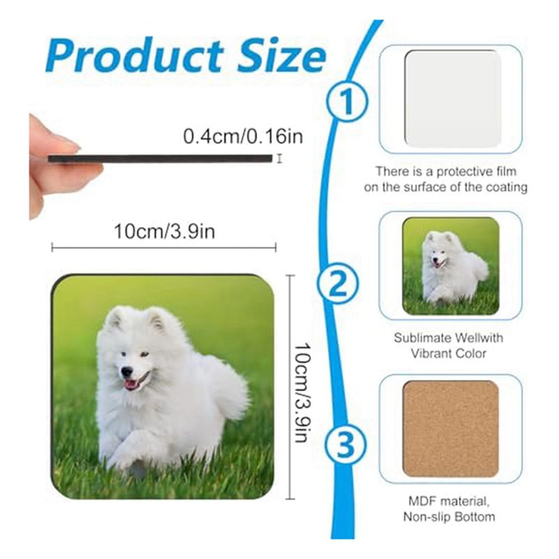 24 sous-verres à sublimation v - Coaster Sublimation Blank avis et prix