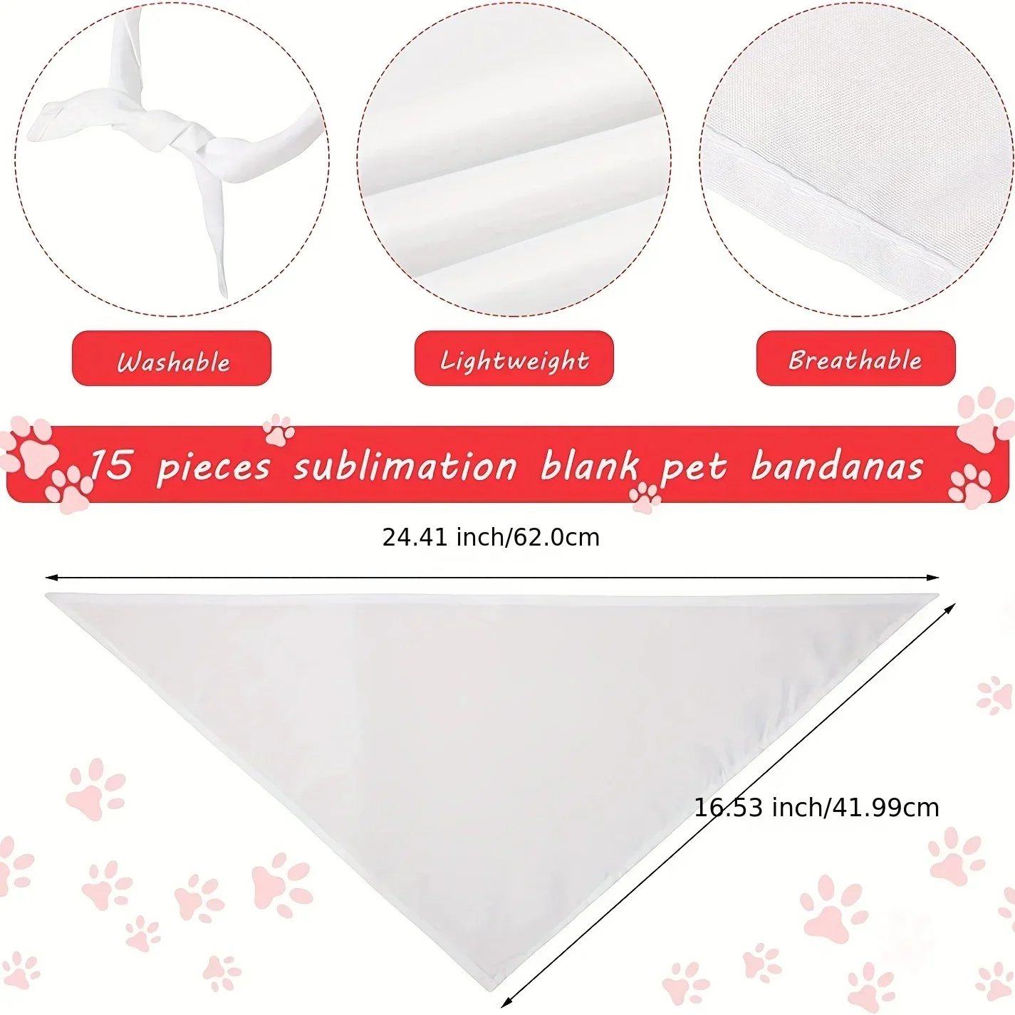 Bandanas vierges en Polyester  - Bandana Blank White avis et prix