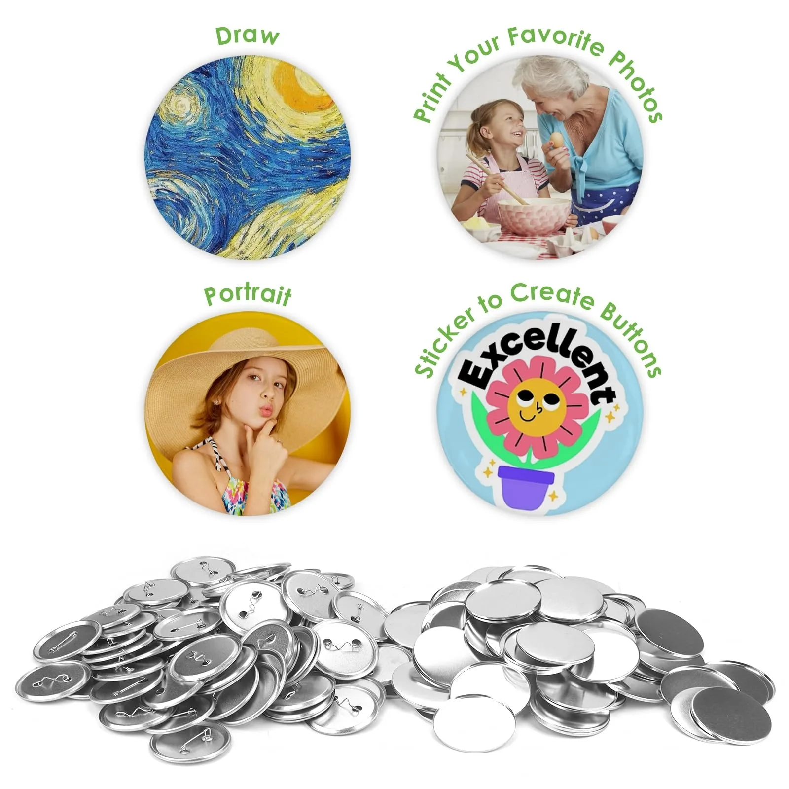 Kit de badges ronds en plastiq - Button Badge Blank avis et prix