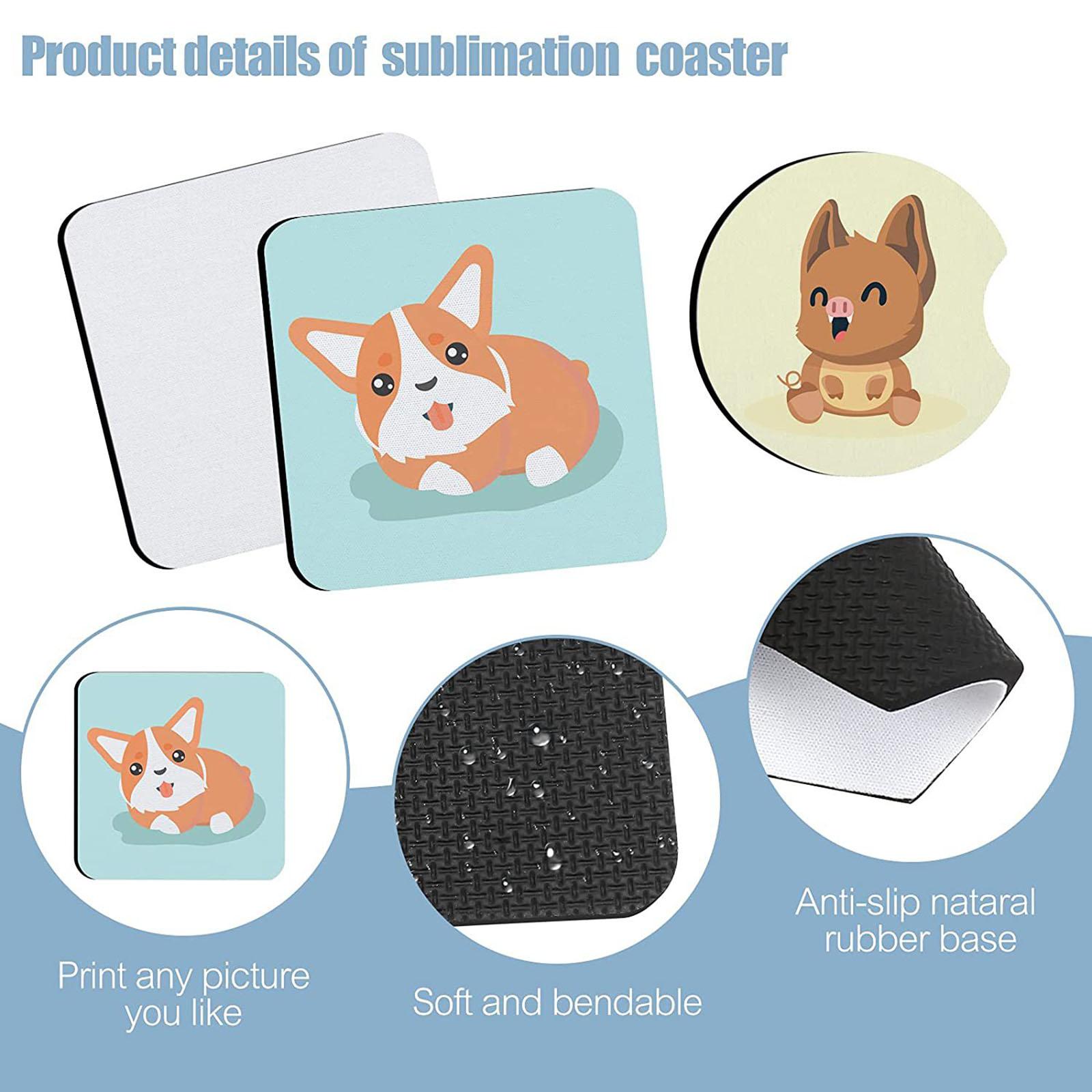 40 pièces de sous-verres vierg - Coaster Sublimation Blank avis et prix