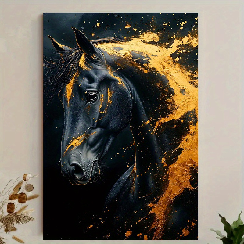 Toile d'art mural cheval noir  - Canvas Wrap Ready avis et prix