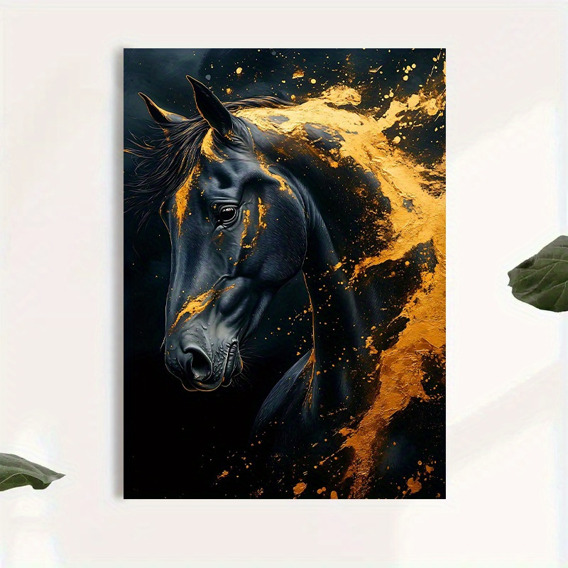 Toile d'art mural cheval noir  - Canvas Wrap Ready avis et prix