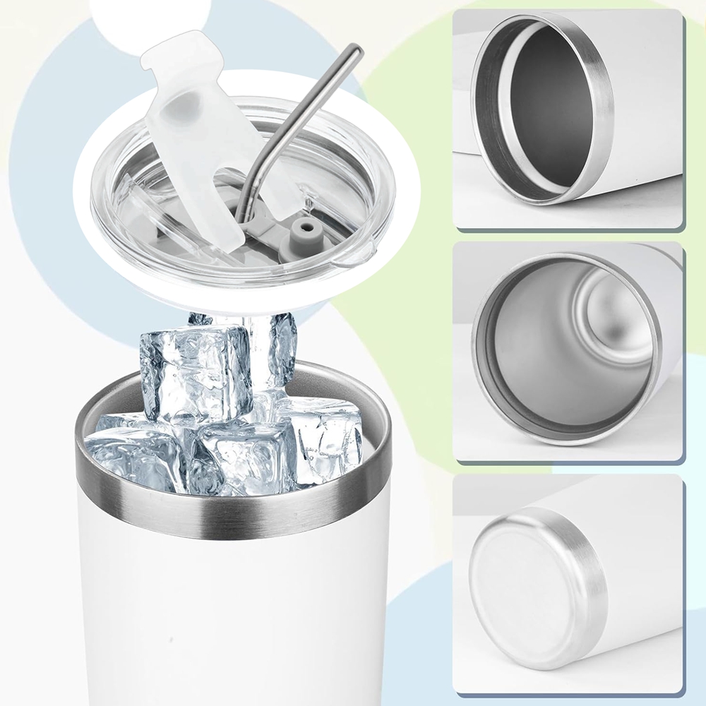 Mug isotherme 20 oz avec couve - Tumbler 20Oz White avis et prix