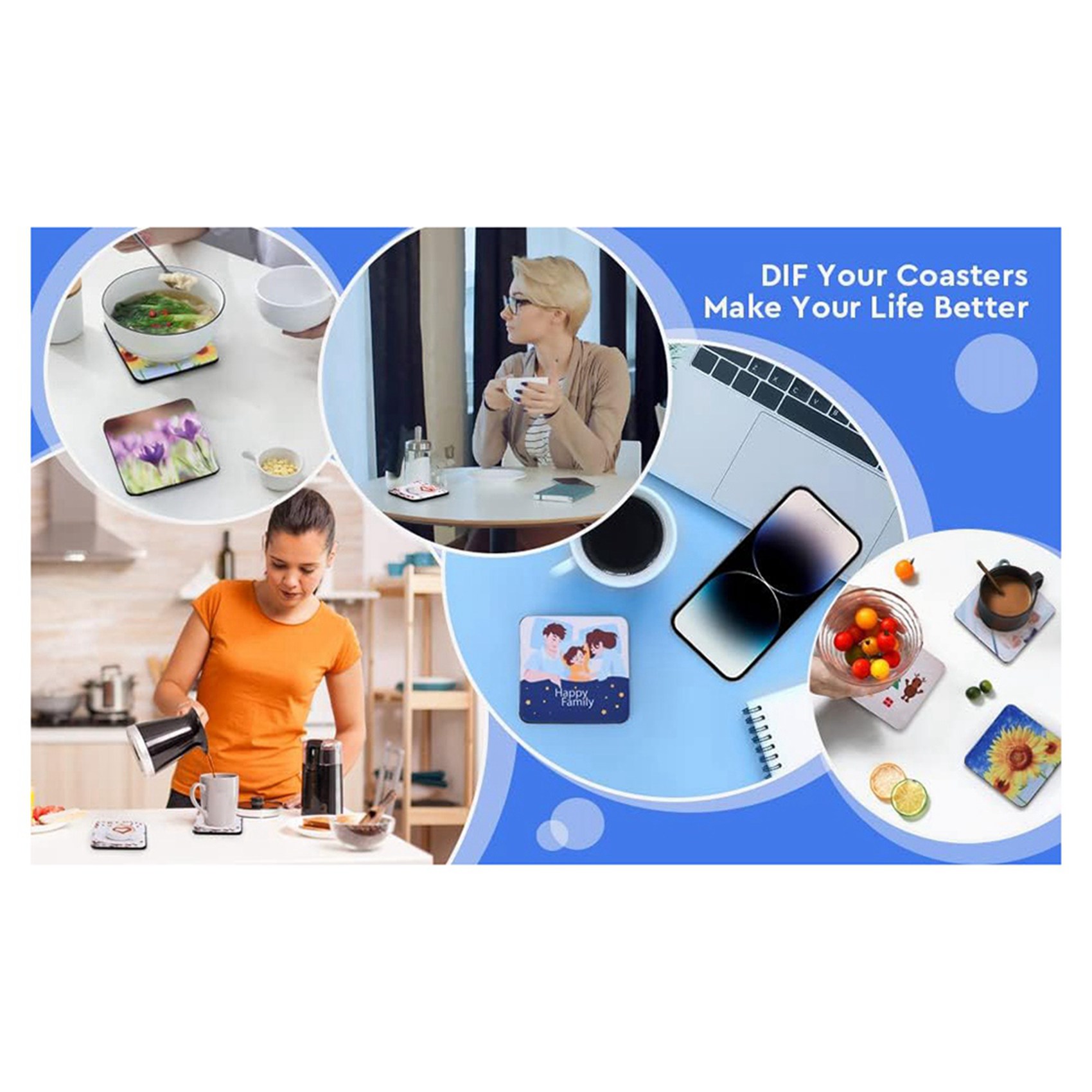 F-F 40PCS Sous-verres carrés v - Coaster Sublimation Blank avis et prix