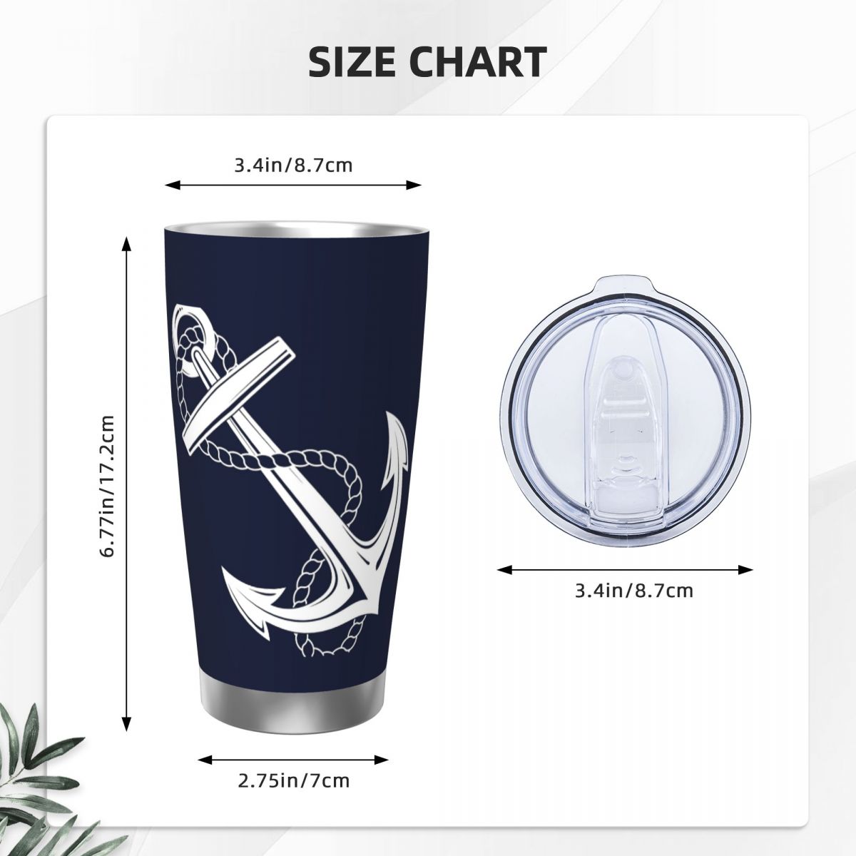 Anchor nautique blanc et marin - Tumbler 20Oz White avis et prix
