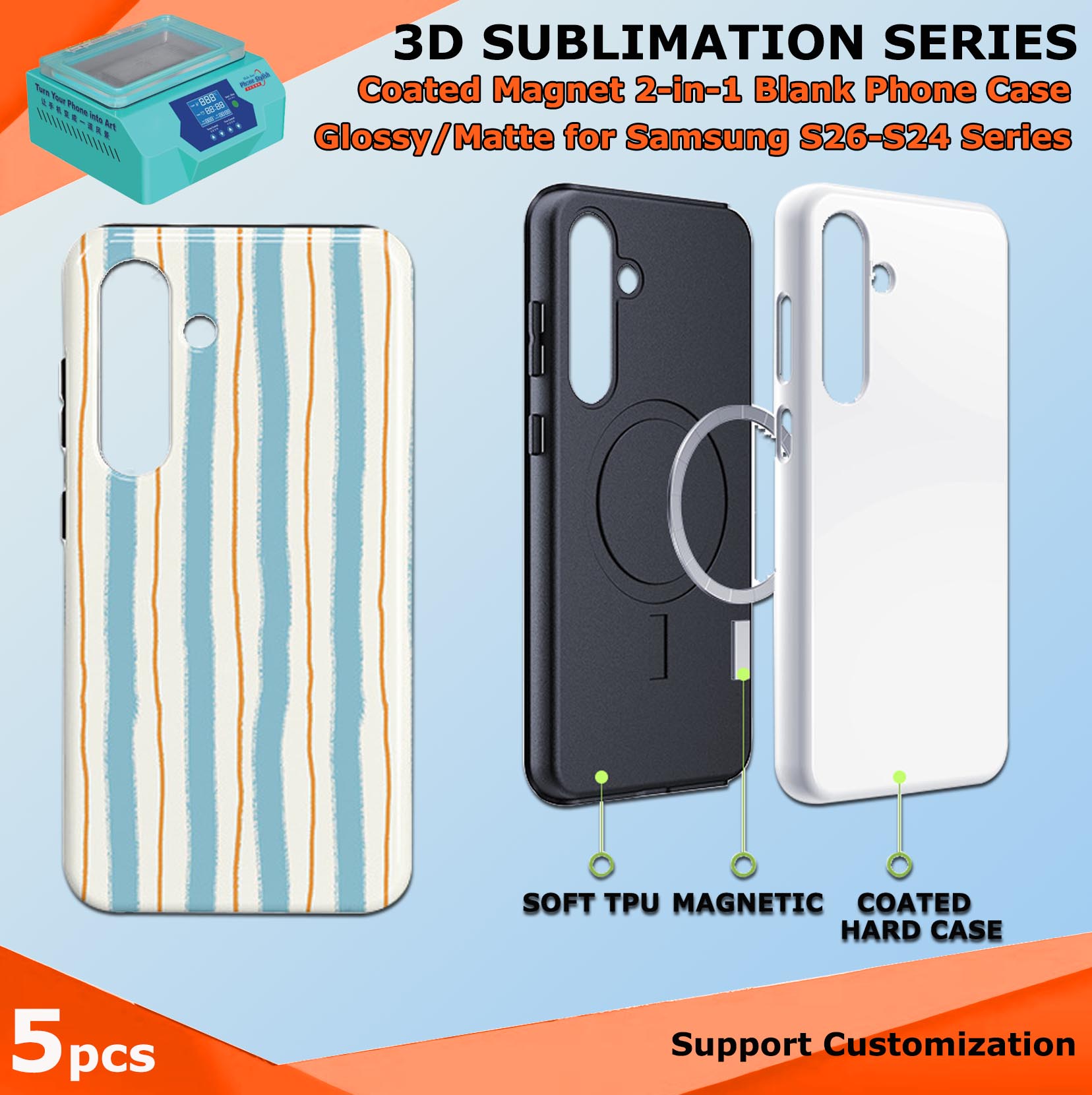 Fonlyu Lot de 5 coques de télé - Phone Case Blank Print avis et prix